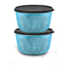 Tupperware Tigela Visual 1,5 Litro Azul e Preto Hermetica 2 Peças - 1