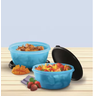 Tupperware Tigela Visual 1,5 Litro Azul e Preto Hermetica 2 Peças - 3