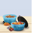 Ver imagem 3 de Tupperware Tigela Visual 1,5 Litro Azul e Preto Hermetica 2 Peças