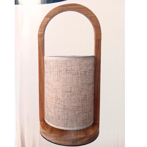 Luminaria de Mesa Mabul Madeira e Tecido D16xa34cm 1xe27 Gmh