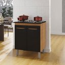 Ver imagem 1 de Balcão para Fogão Cooktop MDP 4 e 5 Bocas Cozinha 2 Portas Cor:Preto
