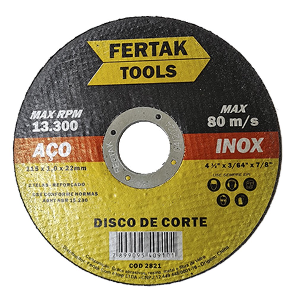 Disco de Corte Metal 115mm - 10 Discos - 2
