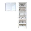 Ver imagem 1 de Lavanderia Modulada 1 Armário Multiuso e Armário Aéreo Belém - Kaiki Móveis Branco