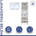Ver imagem 4 de Lavanderia Modulada 1 Armário Multiuso e Armário Aéreo Belém - Kaiki Móveis Branco