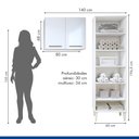 Ver imagem 3 de Lavanderia Modulada 1 Armário Multiuso e Armário Aéreo Belém - Kaiki Móveis Branco