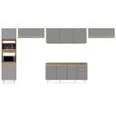 Ver imagem 6 de Armário de Cozinha Modulada 5 Peças CP13 Balcão sem Tampo Castanho/Cinza - Lumil Lumil Móveis