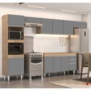 Ver imagem 2 de Armário de Cozinha Modulada 5 Peças CP13 Balcão sem Tampo Castanho/Cinza - Lumil Lumil Móveis