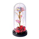 Ver imagem 1 de Luminária Rosa A Bela E A Fera Flores Dia Dos Namorados 22 cm Galáxia com Redoma de Vidro e Base de