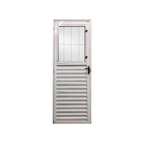 Porta Social Direita 210x80 Linha 25 Esmeralda Vidro Canelado