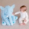 Almofada para Bebê Dormir 60cm Elefante de Pelúcia Gigante Brinquedo Buba Azul - 5