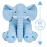 Almofada para Bebê Dormir 60cm Elefante de Pelúcia Gigante Brinquedo Buba Azul - 3