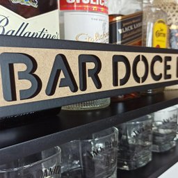 Barzinho para Sala Barzinho de Parede - Bar Doce Bar - Preto - 4