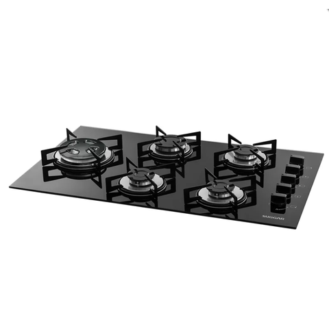 Cooktop Vidro 5 Queimadores Tripla Chama Lateral Suggar Preto Fg5535Vp Bivolt