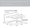 Ver imagem 7 de Cooktop Vidro 5 Queimadores Tripla Chama Lateral Suggar Preto Fg5535Vp Bivolt