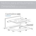 Ver imagem 7 de Cooktop Vidro 5 Queimadores Tripla Chama Lateral Suggar Preto Fg5535Vp Bivolt
