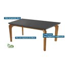 Ver imagem 3 de Conjunto: Mesa de Cozinha Londrina C/ Tampo Madeirado C/ Vidro Canto Curvo 180x90cm e 6 Cadeiras