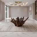 Ver imagem 1 de Base Raiz Natural para Mesa de Jantar em Madeira de Eucalipto Verniz Fosco Tamanho m Cor:Natural