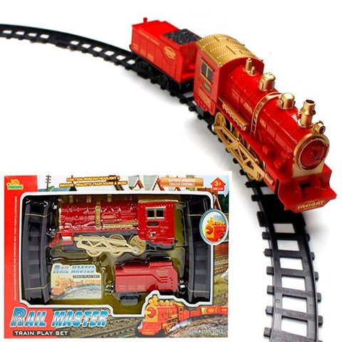 Brinquedo Trem Locomotiva Natal Trilho Elétrico 18pçs 84cm