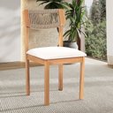 Ver imagem 2 de Kit 2 Cadeiras com Encosto Corda Assento Estofado Florença Bege/Rami/Cru/Verniz Mel