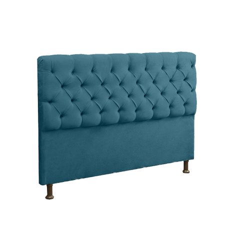Cabeceira Lana Luxuosa para Cama Box King 195 Cm - Sv Decor:azul Royal