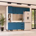 Ver imagem 1 de Cozinha Compacta 250066 4 Peças Meena com Tampo Branco Azul Politorno Móveis