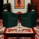 Ver mais imagens de Kit 02 Poltrona Decorativa Recepção Escritório Veludo Alana Cor:verde