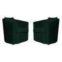 Ver imagem 1 de Kit 02 Poltrona Decorativa Recepção Escritório Veludo Alana Cor:verde