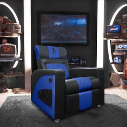 Poltrona Gamer Streamer Sparta com Carregador Usb Corino Preto/azul Sofa Store - 2