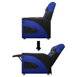 Poltrona Gamer Streamer Sparta com Carregador Usb Corino Preto/azul Sofa Store - 5