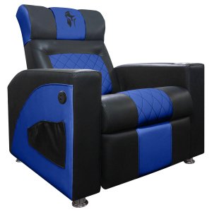 Poltrona Gamer Streamer Sparta com Carregador Usb Corino Preto/azul Sofa Store