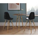 Ver imagem 1 de Mesa Bistrô Eames Eiffel Amêndoa com 2 Banquetas Pretas de Madeira