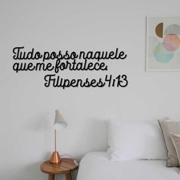 Versículo Bíblico Filipenses 4:13 em MDF 6mm Vazado - 1