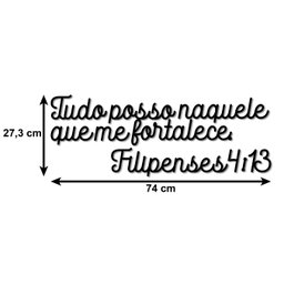 Versículo Bíblico Filipenses 4:13 em MDF 6mm Vazado - 2