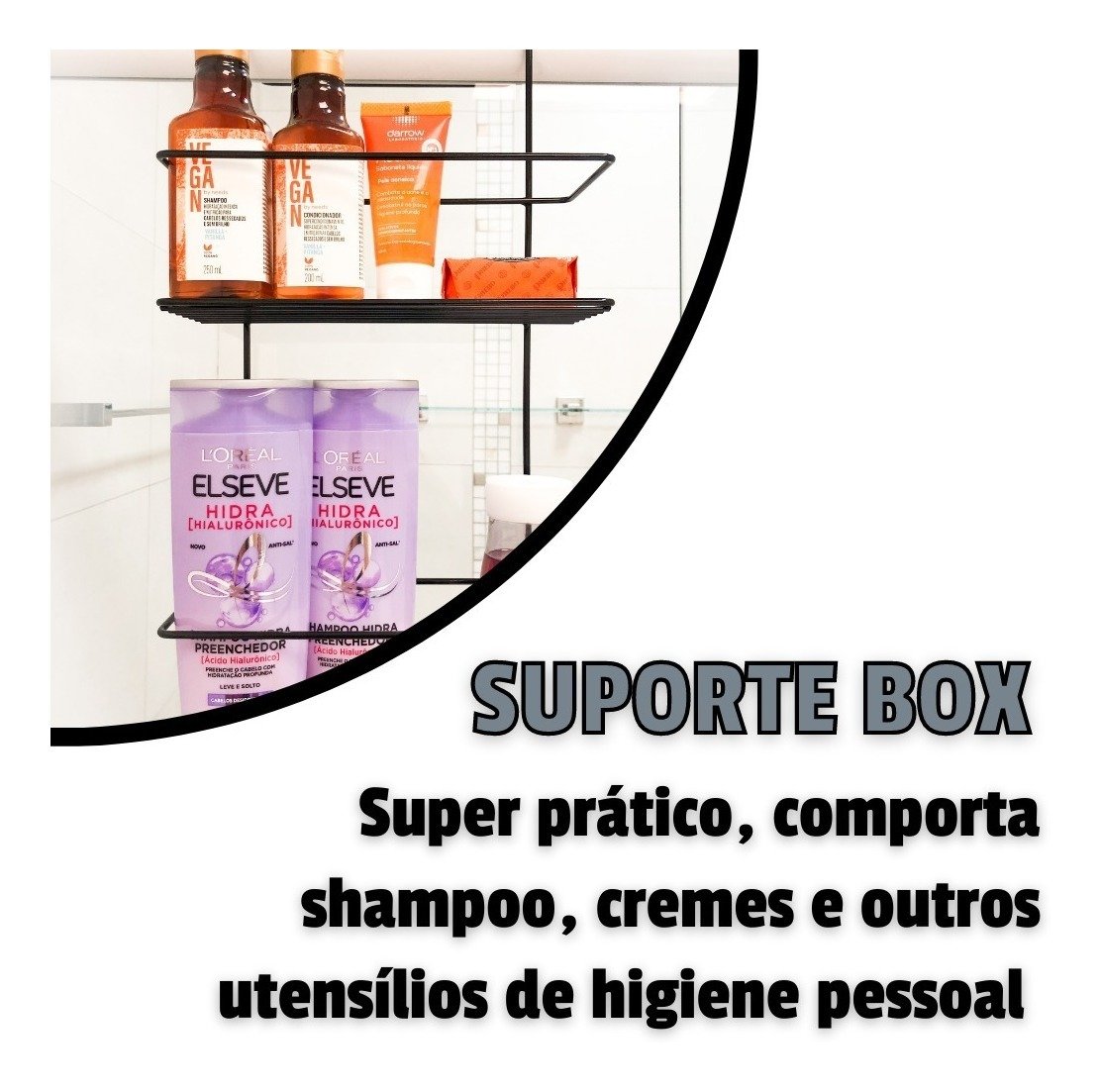 Suporte Shampoo Banheiro Duplo Porta Condicionador Organização Box - 3