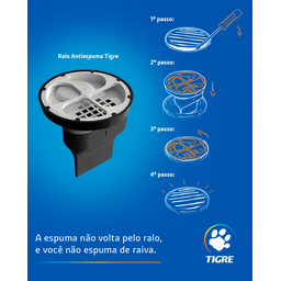 Kit 6 Pçs Ralo Anti-espuma Tigre sem Grelha Dn 150mm - 8