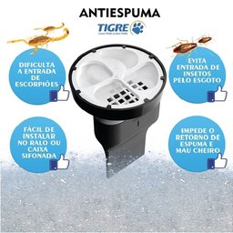 Kit 6 Pçs Ralo Anti-espuma Tigre sem Grelha Dn 150mm - 4