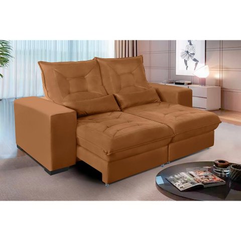 Sofá Retrátil e Reclinável 2,10m Suede Miami