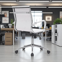 Ver imagem 2 de Kit 2 Cadeiras de Escritório Diretor Eames em Tela - Branca