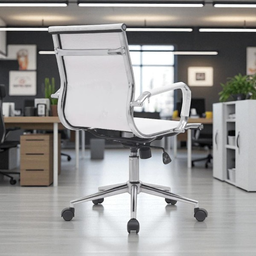 Kit 2 Cadeiras de Escritório Diretor Eames em Tela - Branca - 2