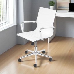 Kit 2 Cadeiras de Escritório Diretor Eames em Tela - Branca - 4
