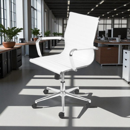 Kit 2 Cadeiras de Escritório Diretor Eames em Tela - Branca - 3