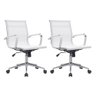 Kit 2 Cadeiras de Escritório Diretor Eames em Tela - Branca - 1