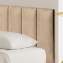 Ver imagem 6 de Cabeceira Estofada Cama Box Casal Queen - 1 Pç Veludo Bege