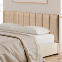 Ver imagem 2 de Cabeceira Estofada Cama Box Casal Queen - 1 Pç Veludo Bege
