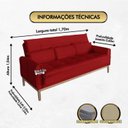 Ver imagem 2 de Sofá Cama Rivieira 1.70m - Vermelho
