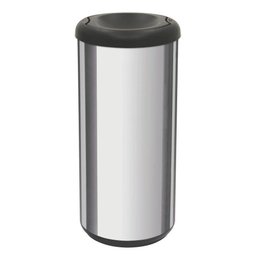 Lixeira Inox Cápsula Selecta Basculante 40L Preta - Tramontina - 1