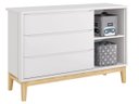 Ver imagem 5 de Cômoda Sapateira Classic New Branco Fosco com Natural - MoveisAqui