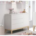 Ver imagem 2 de Cômoda Sapateira Classic New Branco Fosco com Natural - MoveisAqui
