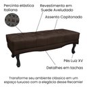 Ver imagem 6 de Kit Cabeceira e Calçadeira Recamier Solteiro 0,90m Vicenza Suede Marrom Café - Pallazio