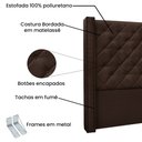 Ver imagem 5 de Kit Cabeceira e Calçadeira Recamier Solteiro 0,90m Vicenza Suede Marrom Café - Pallazio